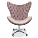 Ver imagem 1 de Poltrona Egg Slim Rosê Jolie Base Giratória com Rodinhas