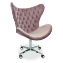 Ver imagem 2 de Poltrona Egg Slim Rosê Jolie Base Giratória com Rodinhas