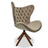 Poltrona Egg Slim Marrom Claro Jolie Base Giratória de Madeira - 2