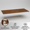 Ver imagem 2 de Tampo de Cozinha 120x51cm Nogueira P/ Balcão de Pia Armário Cooktop em Madeira Resistente Compacto