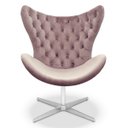Ver imagem 1 de Poltrona Egg Slim Rosê Jolie Base Giratória Alumínio