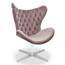 Ver imagem 2 de Poltrona Egg Slim Rosê Jolie Base Giratória Alumínio