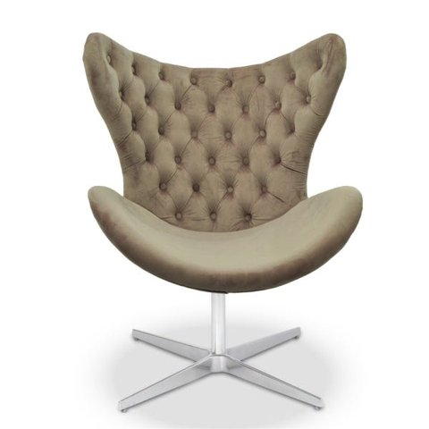 Poltrona Egg Slim Marrom Claro Jolie Base Giratória Alumínio