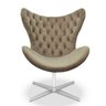 Poltrona Egg Slim Marrom Claro Jolie Base Giratória Alumínio - 1