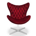 Ver imagem 1 de Poltrona Egg Slim Vermelha Jolie Base Giratória Alumínio