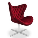 Ver imagem 2 de Poltrona Egg Slim Vermelha Jolie Base Giratória Alumínio