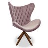 Poltrona Egg Slim Rosê Jolie Base Giratória de Madeira - 2