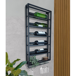 Adega Suspensa Estilo Industrial Ferro com Suporte de Taças - 2