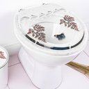 Ver imagem 2 de Assento Sanitário Tampa de Vaso Convencional Oval Branco Decorado com Borboleta - Borboleta Azul