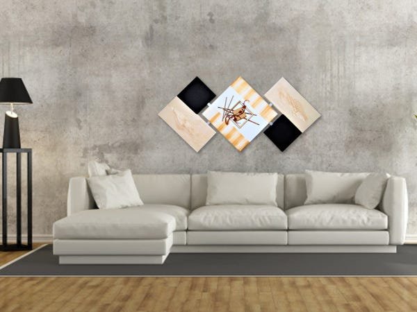 Quadro Pintura Abstrata 60x120 Centímetros Decoração - 4
