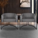 Ver imagem 1 de Kit 2 Poltronas Sofia Luxo Moderna Estilo Industrial Corino Cinza Bz Home Decor
