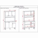 Ver imagem 2 de Armário Cozinha Compacta Style com 6 Portas e 1 Gaveta em Mdp Freijó/vanilla/cp-ripado Freijó - Kits