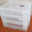Ver imagem 3 de Kit 2 Gaveteiros Plástico 3 Gavetas Ordene 16,5x13x13,5cm Porta Objetos Acessórios Cristal Bel