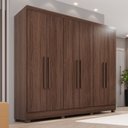 Ver imagem 1 de Guarda-Roupa Casal 6 Portas e 2 Gavetas Safira Marrom/Castanho
