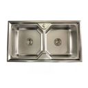 Ver imagem 1 de Cuba Inox Gourmet Cozinha Dupla Luxo Aço 304 Com Válvula