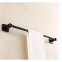 Ver imagem 3 de Porta Toalha Linear 45cm. Quadrado Dupla Fixação Preto Fosco