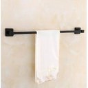 Ver imagem 2 de Porta Toalha Linear 45cm. Quadrado Dupla Fixação Preto Fosco