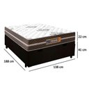 Ver imagem 3 de Cama Box Baú Casal Suede + Colchão Molas Ensacadas Texas Prime Colchões 138x188x63cm Preto