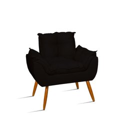 Kit Namoradeira Opala + 2 Poltronas para Sala Balaqui Decor Cor:preto - 2