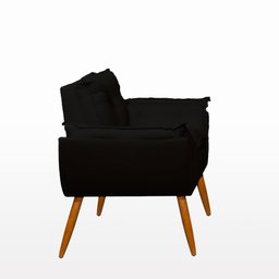 Kit Namoradeira Opala + 2 Poltronas para Sala Balaqui Decor Cor:preto - 4