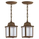 Ver imagem 1 de 2 Luminária Pendente Externo Colonial Marrom Alz15