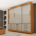 Ver imagem 1 de Guarda Roupa Chicago 3 Portas 9 Gavetas com Pés Móveis Tcil