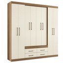 Ver imagem 2 de Guarda-roupa Casal Nápoles 8 Portas 4 Gavetas Jatoba/areia - Santos Andirá