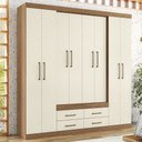Ver imagem 1 de Guarda-roupa Casal Nápoles 8 Portas 4 Gavetas Jatoba/areia - Santos Andirá