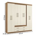 Ver imagem 4 de Guarda-roupa Casal Nápoles 8 Portas 4 Gavetas Jatoba/areia - Santos Andirá