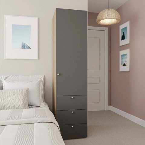 Módulo 45x180 1 Porta 3 Gavetas Frame CabeCasa MadeiraOriginals