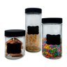 Conjunto 3 Potes Vidro com Tampa e Adesivo Lousa P- Escrever - 1