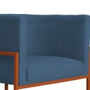 Ver imagem 3 de Poltrona Decorativa Luana Suede Azul Royal Base Metálica Cobre - Belliv Decor