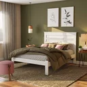 Ver imagem 1 de Cama de Casal Branco Dallas II Tebarrot Móveis