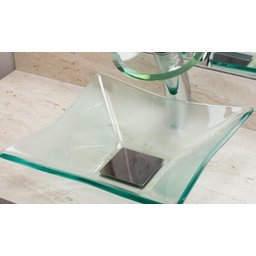 Cuba De Vidro Banheiro Lavabo Sulle Quadrada Incolor - 4