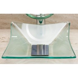 Cuba De Vidro Banheiro Lavabo Sulle Quadrada Incolor - 2