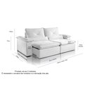 Ver mais imagens de Sofá Retrátil Reclinável Molas Pillow15 Adam Veludo OffWhite 2,3m