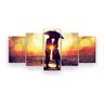 Quadro Decorativo Casal Guarda Chuva 5pc 129x61 Sala Quarto - 2