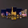 Quadro Decorativo Las Vegas Noite Lago 129x61 Sala Quarto - 2