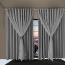 Ver imagem 2 de cortina pé direito 5,00 x 4,50 c/voal Lea blackout cinza