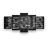 Quadro Decorativo Escrita Jesus Preto Branco 5pc - 1