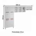 Ver imagem 3 de Cozinha De Aço Compacta Mirage New 11 Portas 6 Prateleiras Branco - Telasul