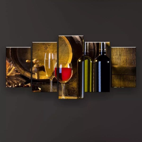 Quadro Decorativo Vinho Torneira Barril 129x61 Sala Quarto - 2