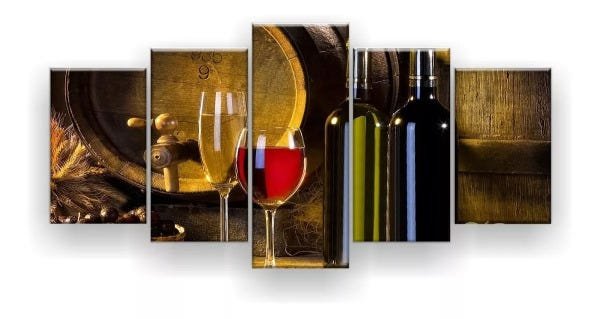 Quadro Decorativo Vinho Torneira Barril 129x61 Sala Quarto - 1