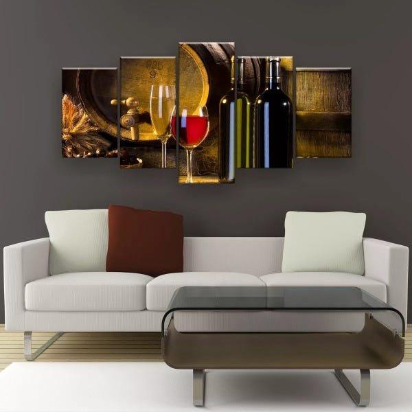 Quadro Decorativo Vinho Torneira Barril 129x61 Sala Quarto - 3
