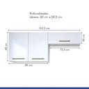 Ver imagem 4 de Lavanderia Modulada França 2 Armários Aéreos Kaiki Móveis