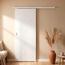 Ver imagem 1 de Porta Branca 90x210cm + Kit de Correr Branco de Sobrepor