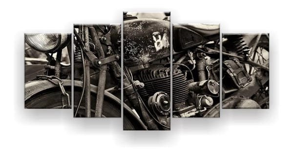 Quadro Decorativo Moto 5pc 129x61 - 1