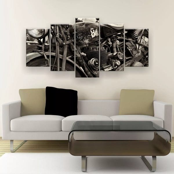 Quadro Decorativo Moto 5pc 129x61 - 3