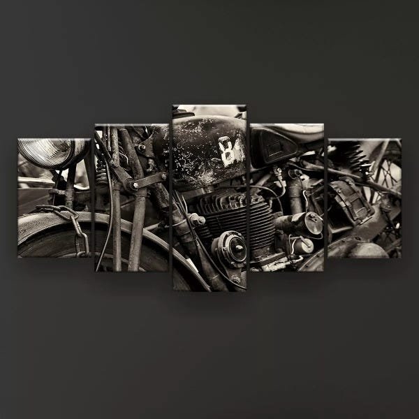 Quadro Decorativo Moto 5pc 129x61 - 2