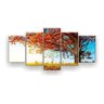 Quadro Decorativo Outono Árvore Céu Azul 129x61 Sala Quarto - 2